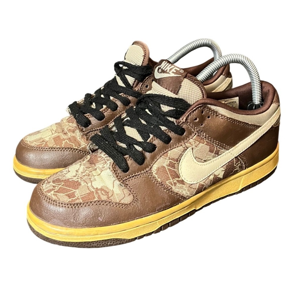 Nike Dunk Low Light Chocolate Birch Metallic Zinc 2006 GS 310569-221 6.5y 8 Wmn
